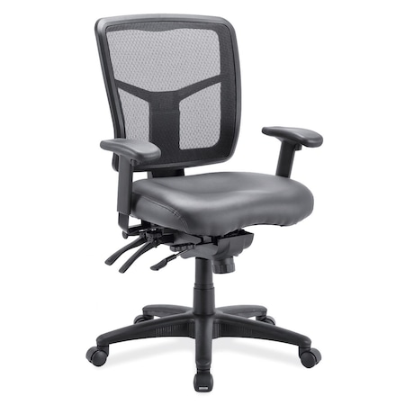 Officesource CoolMesh Collection Multi Function, Mid Back Chair with Seat Slider and Black Frame OSTW8904LBK